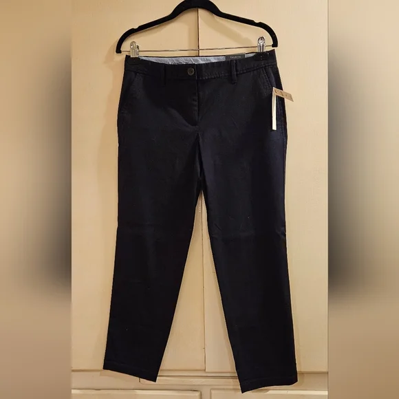Talbots Relaxed Chino Pants Women’s 4P Petite Navy Ankle Length Below Waist NWT - Picture 1 of 7